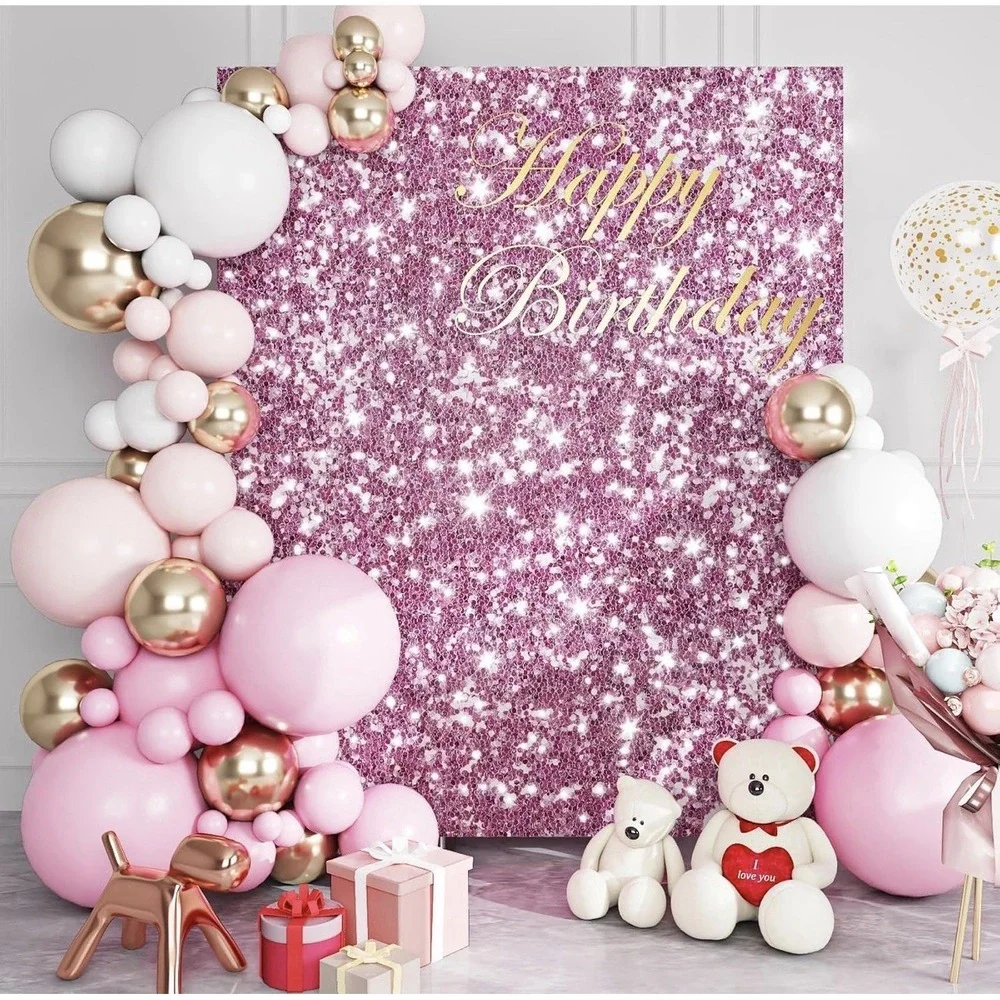 Rewallpaper 15.8inx23ft Pink Glitter Peel And Stick Wallpaper
